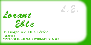 lorant eble business card